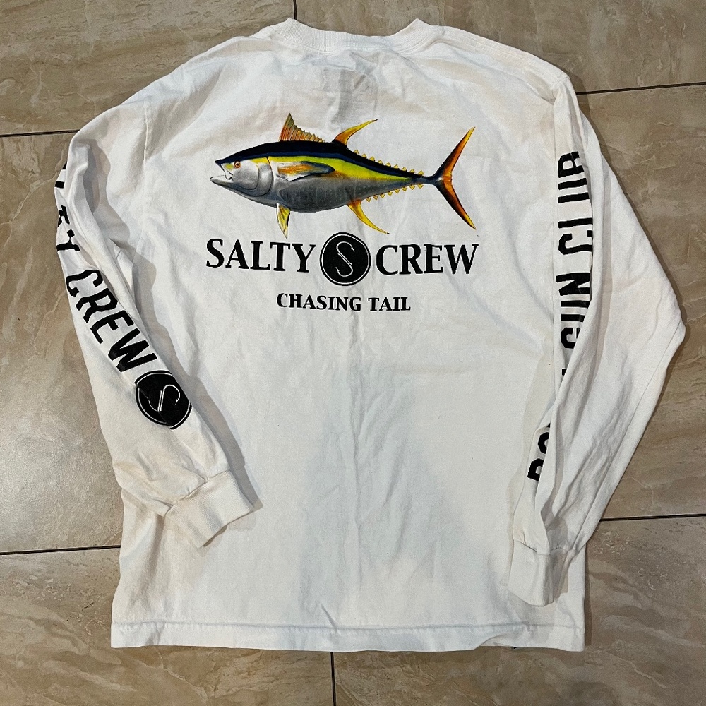 White Salty Crew Long Sleeve Tee Shirt